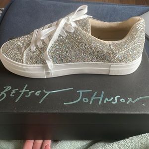 Brand new never worn Betsy Johnson crystal sneakers